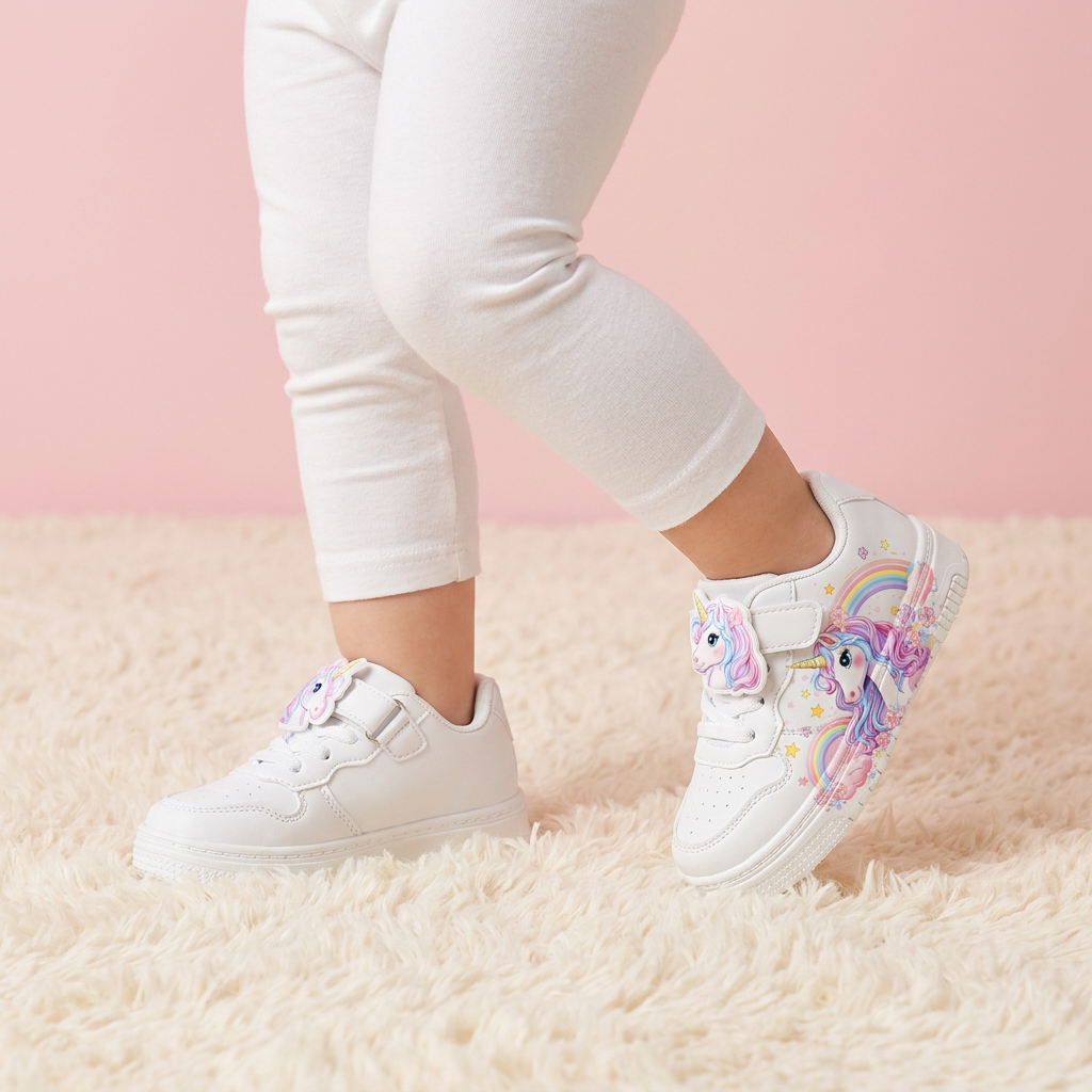 Sneakers Unicorno Arcobaleno per Bambini – 2–12 Anni