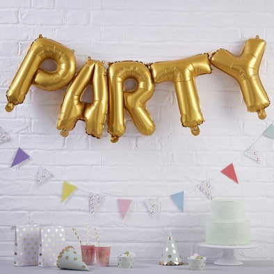 Party Gold Balloon Banner