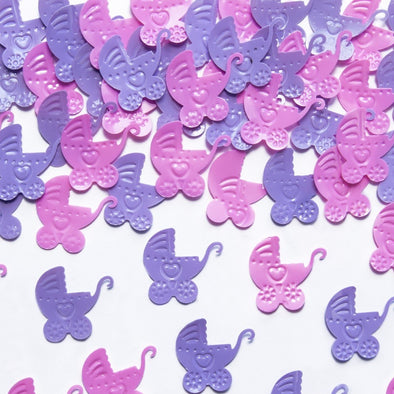 Set Decorations Confetti Prams Pink and Violet