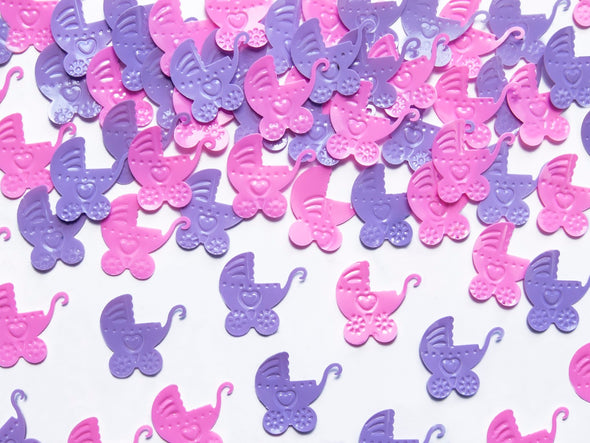 Set Decorazioni Confetti Prams Pink and Violet
