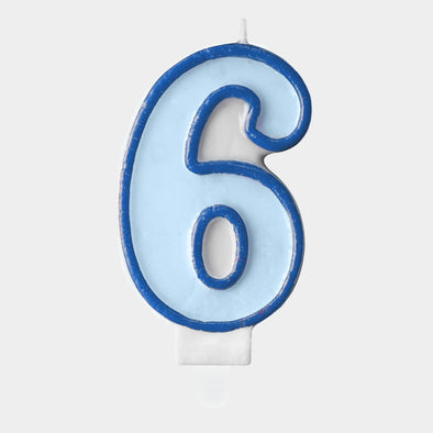 Candelina Numero 6 Blue da 7 cm