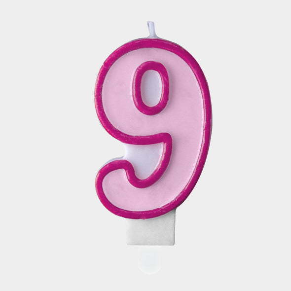 Candelina Numero 9 Pink da 7 cm