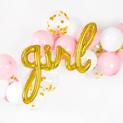 Balloon Foil Girl Gold 77 x 70 cm