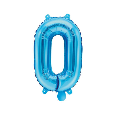 Folienballon Nummer 0 Blau 35 cm