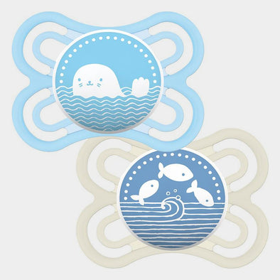 Set 2 Perfect Sky Pacifiers for 0 months