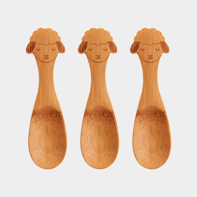 Set of 3 Tablespoons bamboo Baa Baa Lamb