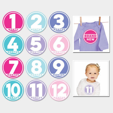 Set Aufkleber für Hello Miss T-Shirt 1-12 Monate