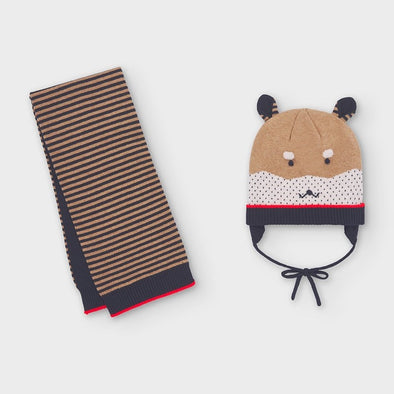 Almond Stripes Hat and Scarf Set