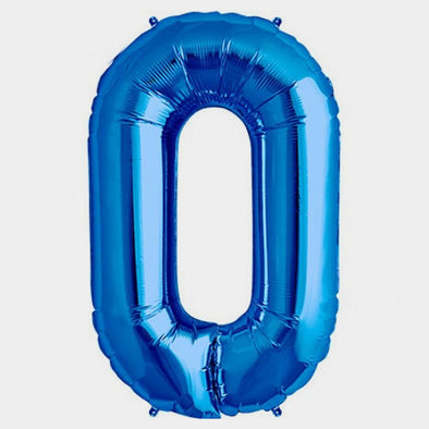 Dekorativer Ballon Nummer 0 Blau