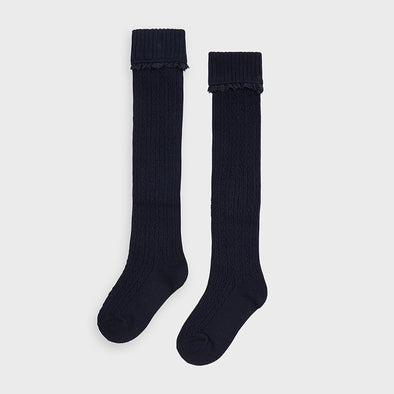 Marineblaue lange Socken