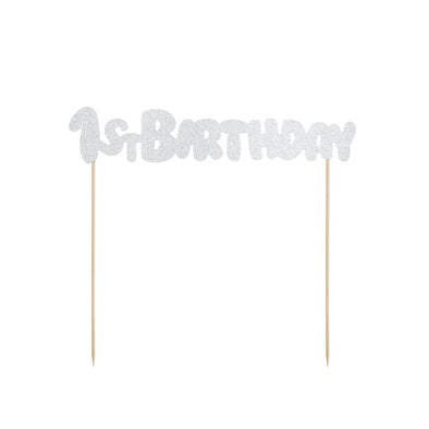 Decorazione per Torta First Birthday Silver | PARTY DECO | RocketBaby.it