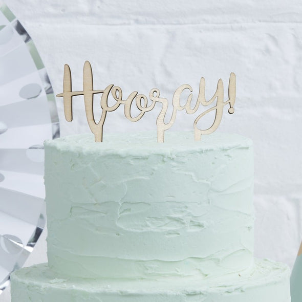 Decorazione in Legno per Torta Hooray | GINGER RAY | RocketBaby.it