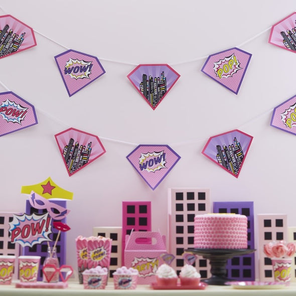 Ghirlanda Pink Superhero Party | GINGER RAY | RocketBaby.it